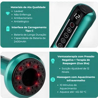 Ventosa Massageadora + óleo corporal - tratamento completo contra celulite